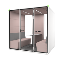 Cabine de bureau acoustique insonorisée pour 2 à 4 personnes, cabine de réunion, espace de travail, cabine téléphonique vidéo, studio vocal