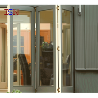 Porte pliante ultra-étroite en alliage d'aluminium et verre, système de pliage moderne pour entrée extérieure et salle de bain