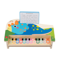 Wooden Children Piano Dinosaur Dolphin Music Table Electronic Keyboard Toy Kids Early Education Wooden Musical Instrument Toy
