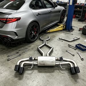 Système d'échappement cat-back haute performance en acier inoxydable SS304 avec soupapes pour <span class=keywords><strong>Alfa</strong></span> <span class=keywords><strong>Romeo</strong></span> Giulia <span class=keywords><strong>Stelvio</strong></span> 2.9T <span class=keywords><strong>V6</strong></span>, son racing - Product Image 1