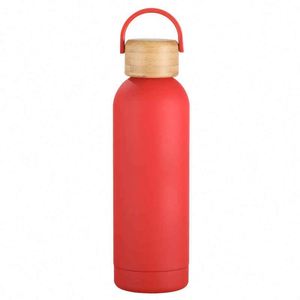 Stainless Steel Vacuum Tumbler With Wooden Lid And Handle Minimalist Design For Travel 24 Hour Insulation - Product Image 6