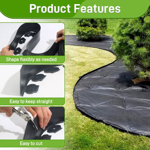 Outdoor HDPE Plastic Garden Border Grass <b>Stone</b> Isolation Belt Flexible Plastic Garden Edging Pegs for Lawn and Flower Bed - Product Image 2
