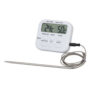 Thermomètre numérique pour viande Ta278 avec minuterie, sonde en acier inoxydable pour la cuisine et l'utilisation en laboratoire - Product Image 1