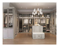 Meuble de dressing en forme de U, style néoclassique, en bois blanc élégant et personnalisé, pour bijoux