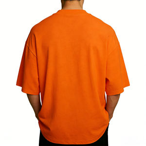 Camisetas de Hombre 100% Algodón, con Logotipo Personalizado, Tallas Grandes, al por Mayor, Cuello Alto Extendido de 3mm, Camisetas para Hombre - Product Image 2