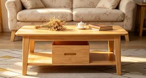 Modern Solid Wood Coffee <b>Table</b> with Storage <b>Drawer</b> Scandinavian Living Room Furniture - Product Image 3