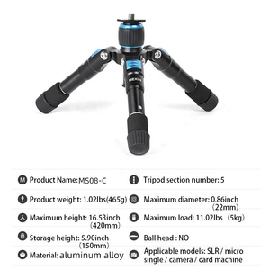 <span class=keywords><strong>Mini</strong></span> trípode de escritorio portátil, aleación de aluminio, para cámara Canon, Sony, DSLR, 2021 pulgadas, carga de hasta 11 libras, novedad de 18,9 - Product Image 6