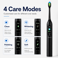 Brosse à dents sonique avec écran intelligent, rechargeable, étanche, appareil de nettoyage des dents pour adultes, soins bucco-dentaires, brosse à dents électrique