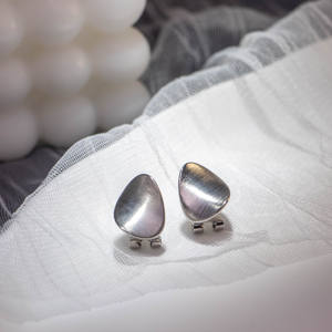 Boucles d'oreilles créoles classiques en argent 925 inaltérable haut de gamme pour femmes et enfants, style bohème, design brossé tendance pour les fêtes, bon prix - Product Image 2