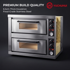 Forno Elettrico Professionale a Doppio Piano per <span class=keywords><strong>Pizza</strong></span>, Forno Commerciale in Acciaio Inossidabile a 2 Livelli, Macchina per Cuocere Pane a Doppia Camera - Product Image 5