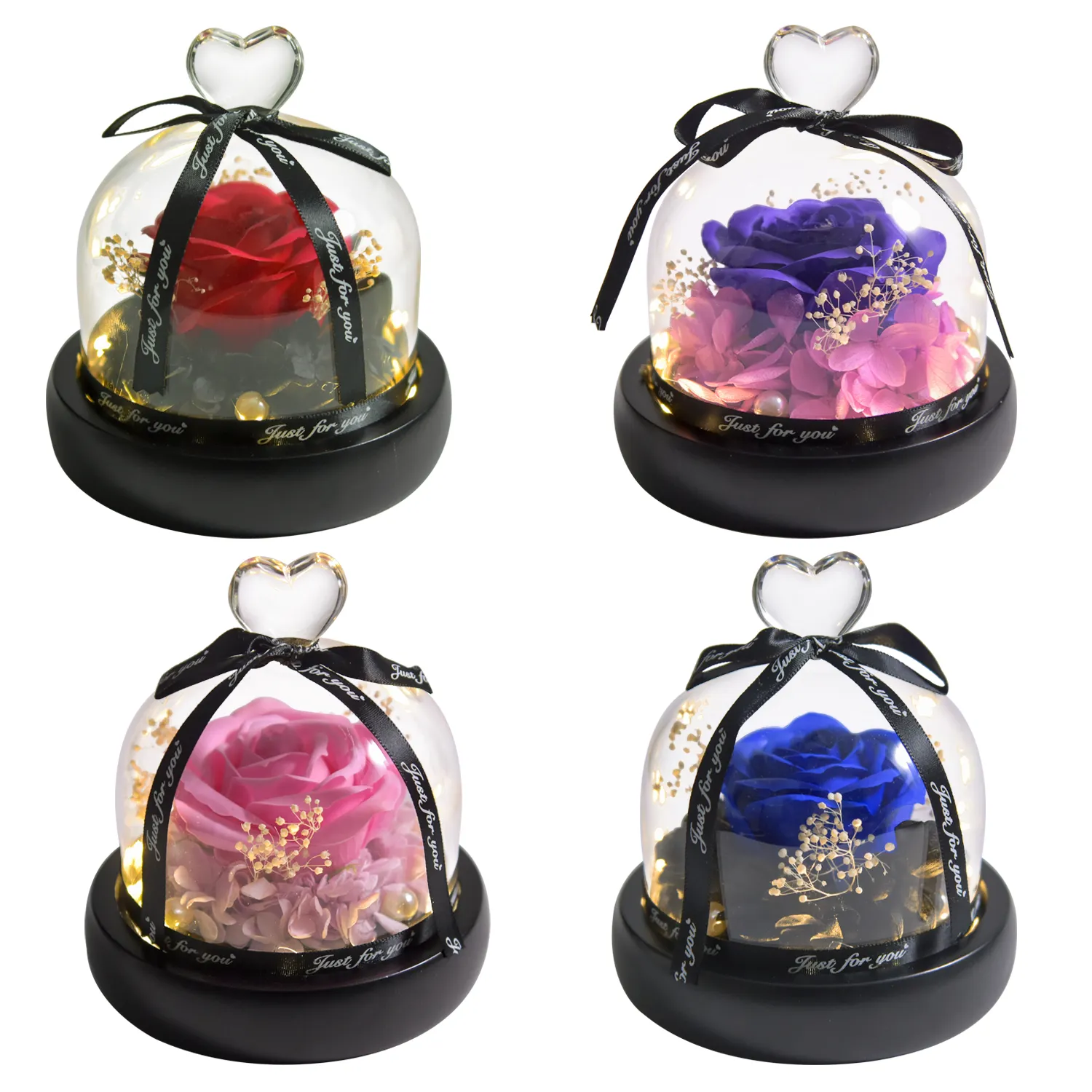 2023 Mothers Day Gifts Preserved Flowers Forever Rose Eternal Flowers And Plants Preserved Roses In Glass Dome For Mom