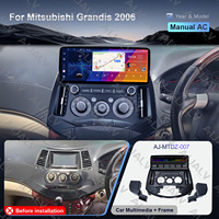 Écran multimédia de voiture 12,3 pouces, panneau radio de voiture, façade stéréo, lien miroir, tableau de bord pour Mitsubishi Grandis 2006 (AC manuel)