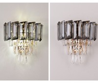JYLighting Applique murale de fond minimaliste moderne transfrontalière de luxe en cristal pour le salon, le couloir de la chambre à coucher