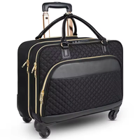 Sac de voyage d'affaires unisexe personnalisé avec fermeture éclair, motif lettres, et roulettes pour poussette