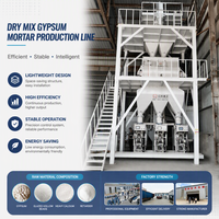 Ligne de production de mortier sec de 100 tonnes par jour avec mélangeur à double arbre, silos de dosage automatiques, emballage et système de dépoussiérage