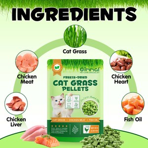 Oimmal Chicken Meat Fish Oil Cat Grass Pellet Custom Packaging <strong>Freeze</strong> <strong>Dried</strong> Hair Fresh Breath Pet <strong>Food</strong> for Cats Pet Supplement - Product Image 4
