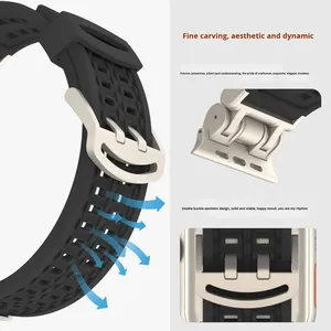 Nouveau bracelet de montre en silicone étanche au design innovant pour Apple Watch Ultra 2 49mm, Series 10 11 46mm, bracelet de montre en silicone Mecha Charm - Product Image 2