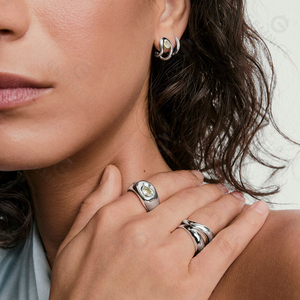 Gemnel Plated 18K Gold Chunky Ring Lab-grown Teardrop Shape <strong>Ruby</strong> Ring - Product Image 3