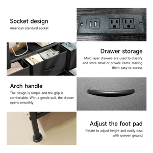 خزانة تخزين فاخرة بيضاء من الجلد الصناعي مع 8 أدراج لغرفة المعيشة - Product Image 3