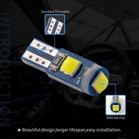 Ampoules LED de voiture T5 3030 3SMD Ampoules LED de tableau de bord de voiture Ampoules latérales de tableau de bord Lampe de tableau de bord 12V Blanc Bleu glacé Rouge Vert Rose