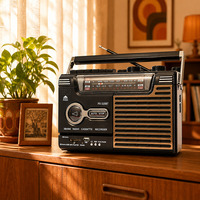 Lecteur de cassettes rétro multifonction multi-bandes en plastique à volume élevé, radio, enregistreur, batterie rechargeable, fabrication d'usine