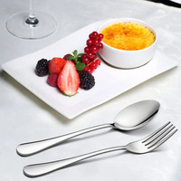 Cuillères et fourchettes de table en acier inoxydable, compatibles lave-vaisselle, lot de 6 pièces pour la maison, les restaurants et les hôtels