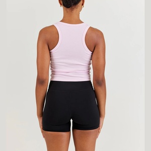 Wholesale <b>Women</b> Summer Ribbed Sleeveless Crop Tank <b>Top</b> O-Neck Workout <b>Vest</b> Sports <b>Vest</b> Soft Stretchy Basic Biker <b>Vest</b> for <b>Women</b> - Product Image 4