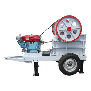 Loại điện thoại di động PE150 * 250 máy nghiền hàm với động cơ diesel nghiền đối với khai thác mỏ vàng