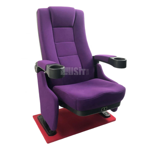 <span class=keywords><strong>Nouveau</strong></span> design, chaises de <span class=keywords><strong>cinéma</strong></span> pliantes en tissu violet, sièges de théâtre avec porte-gobelet - Product Image 3
