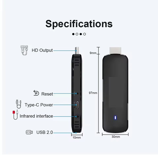 Android 14.0 4K/8K TV Stick Allwinner H313 Quad Core Fast Streaming with WiFi 2.4G/5GHz and Ethernet 10/100Mbps for Mortal Q8