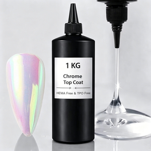KODIES GEL Capa Superior Efecto Espejo Cromado para Polvo <span class=keywords><strong>de</strong></span> <span class=keywords><strong>Uñas</strong></span> Cromado, Gel <span class=keywords><strong>UV</strong></span> Ecológico No Tóxico <span class=keywords><strong>de</strong></span> Secado Rápido 1KG 1000ML Transparente Sin Limpieza - Product Image 2