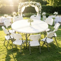 Bestseller Kunststoff HDPE Metall Klapptische und Stühle für Veranstaltungen für Garten tisch im Freien für Hochzeits bankett veranstaltungen
