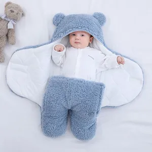 Cute Newborn Baby Boys Girls Blankets Plush Swaddle Wrap Fleece Sleeping Bag Cotton Soft Bedding Baby Stuff