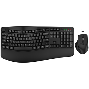 Clavier et souris sans fil Wave Keys 2.4G Combo 104 touches, frappe confortable et naturelle, ergonomie, clavier et souris pour ordinateur de bureau - Product Image 2