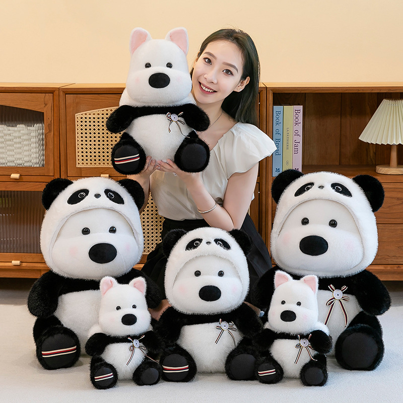 Cute Dog Turns Panda Bear Plush