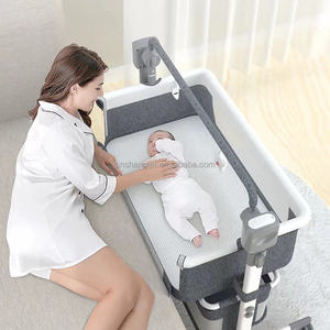 Culla Co-Sleeping Portatile Vsuch Regolabile in Altezza con Ruote, <span class=keywords><strong>Lettino</strong></span> Traspirante in Rete per Neonati - Product Image 2