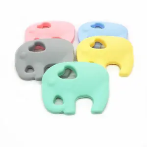 Wholesale Food Grade Silicone Pendants DIY Teething Toys For Teeth Tiny Rod Elephant Baby Teethers Gift