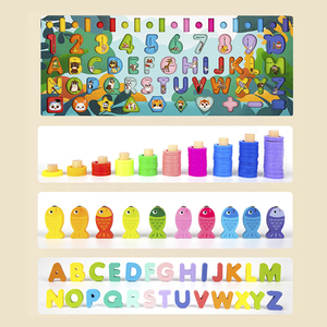 Gioco Educativo in Legno per Bambini in Età Prescolare, Tavola Logaritmica Magnetica con Alfabeto e Numeri, Puzzle Labirinto - Product Image 2