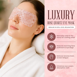 Etiquetas privadas Máscara de ojo de cuarzo rosa Máscara de ojo de enfriamiento 100% Toda máscara de cristal natural para ojos hinchados faciales Reutilizable - Product Image 5