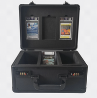 Boîte de rangement pour cartes en aluminium à 3 compartiments avec serrure à double combinaison pour cartes de sport PSA BGS CSG TCG