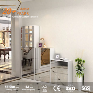 <span class=keywords><strong>Meuble</strong></span> à chaussures moderne minimaliste sur mesure en MDF avec couvercle rabattable, grande capacité, design fin, avec miroir, pour l'entrée de la maison - Product Image 2
