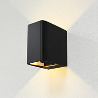 Moderne extérieur étanche noir carré haute luminosité vertical balcon porche couloir haut et bas montage mural applique murale à LED