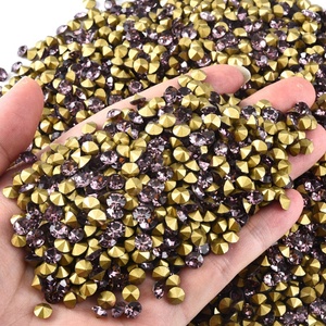 Strass en cristal OLeeya à dos pointu, strass pour nail art, strass en verre super brillant à fond pointu, accessoires de manucure en diamant scintillant - Product Image 5