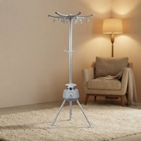 Séchoir à linge automatique avec minuterie, 850W, électrique, portable, pliable, rond, pour usage intérieur