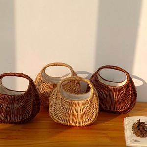 Handmade Boho <b>Bag</b> Casual Rattan Tote with Open Closure Woven <b>Wicker</b> Purse - Product Image 6