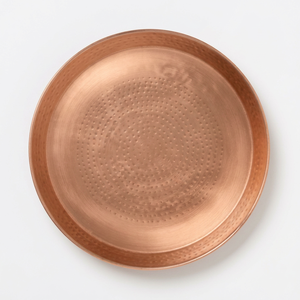 Minimalist Round Copper Serving Tray with Straight Lip – Smooth Satin Metal Vanity & <b>Candle</b> Plate for Home Kitchen - Product Image 1
