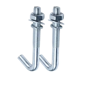 สลักยึดฐานแบบ <span class=keywords><strong>J</strong></span>-<span class=keywords><strong>Bolt</strong></span> ชุบสังกะสีคุณภาพสูง พร้อมน็อตและแหวนรอง สำหรับงานยึดคอนกรีตระดับมืออาชีพ - Product Image 1