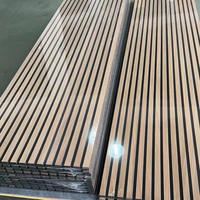 Panneaux acoustiques en bois 3D à lattes, fabrication OEM en Chine, pour murs et plafonds, panneaux insonorisants rainurés, finition bois, MDF, décoration intérieure