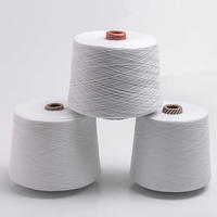 100% Spun Polyester Yarn for Knitting & Weaving Raw White Ne 16S 20S 30S 40S 60S High Tenacity for Towel