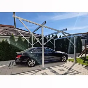 Kseng Aluminium Solar Car Port Met Grond Applicatie Carport Parking Stellingen Structuur Zonnepaneel Carport Dak